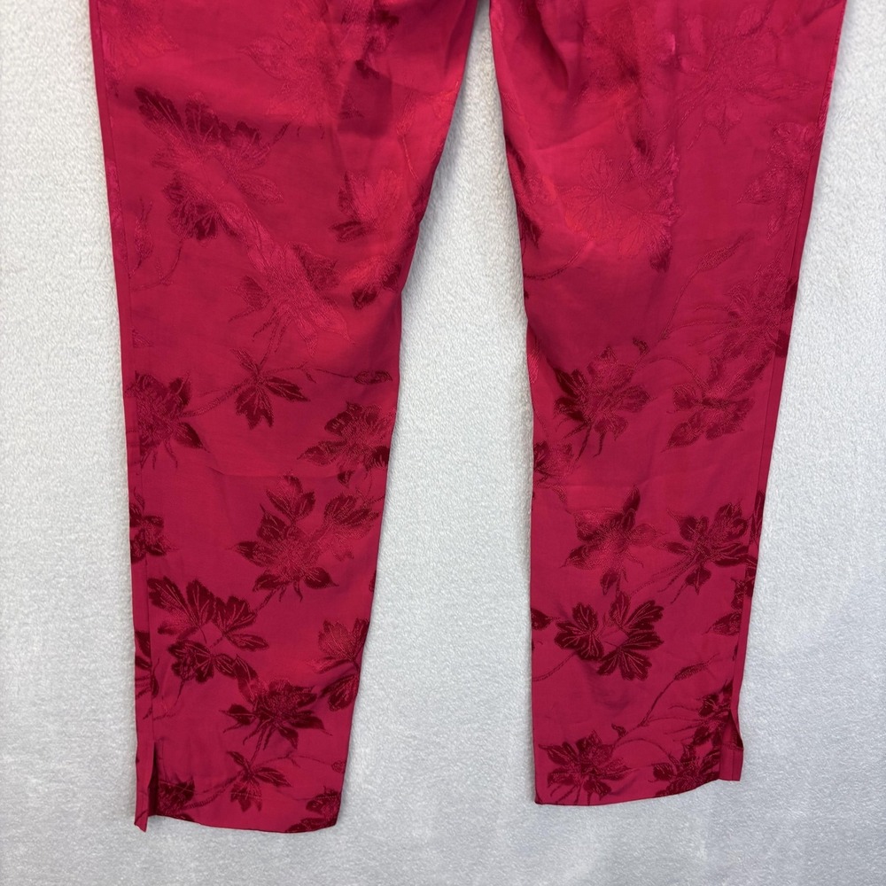 RtA Hot Pink Jacquard Sweatpants Womens Medium Floral Drawstring Italian Fabric - Picture 12 of 14